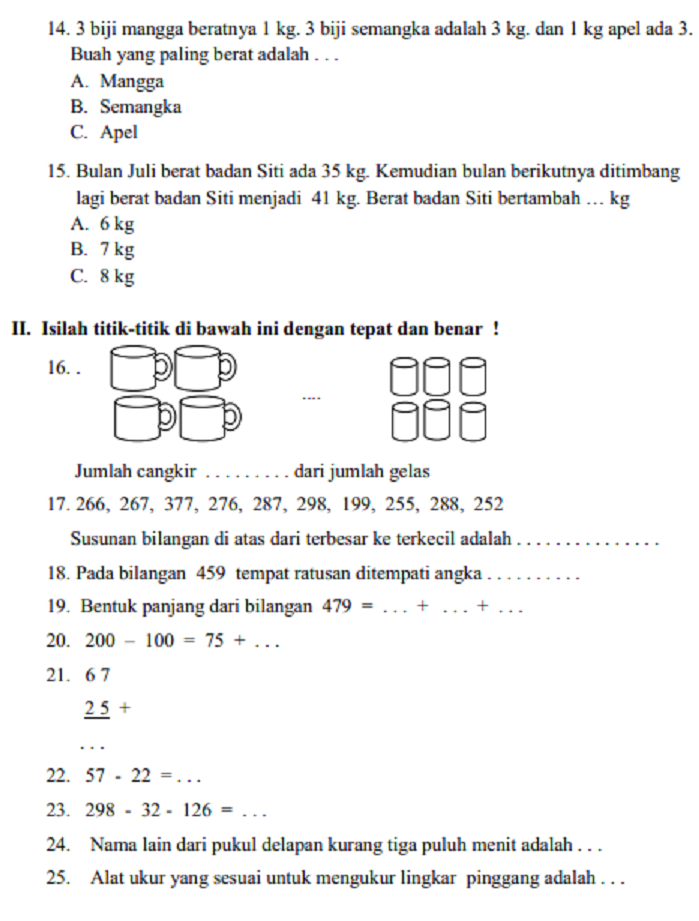 Soal Dasar Matematika - Piffle me