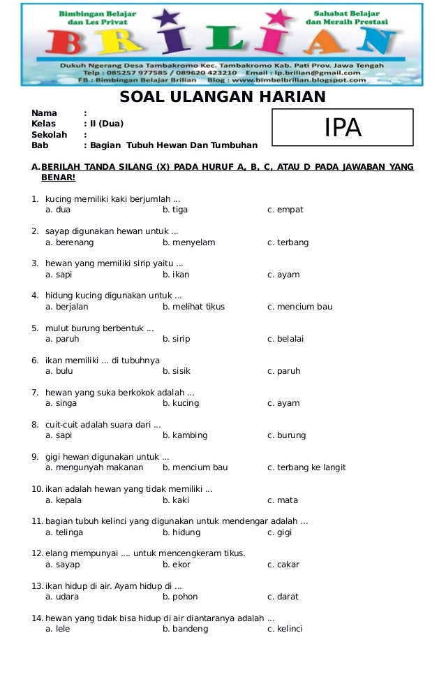 Soal Ipa Kelas 5 Semester 2 Dan Jawabannya Dalchaebi