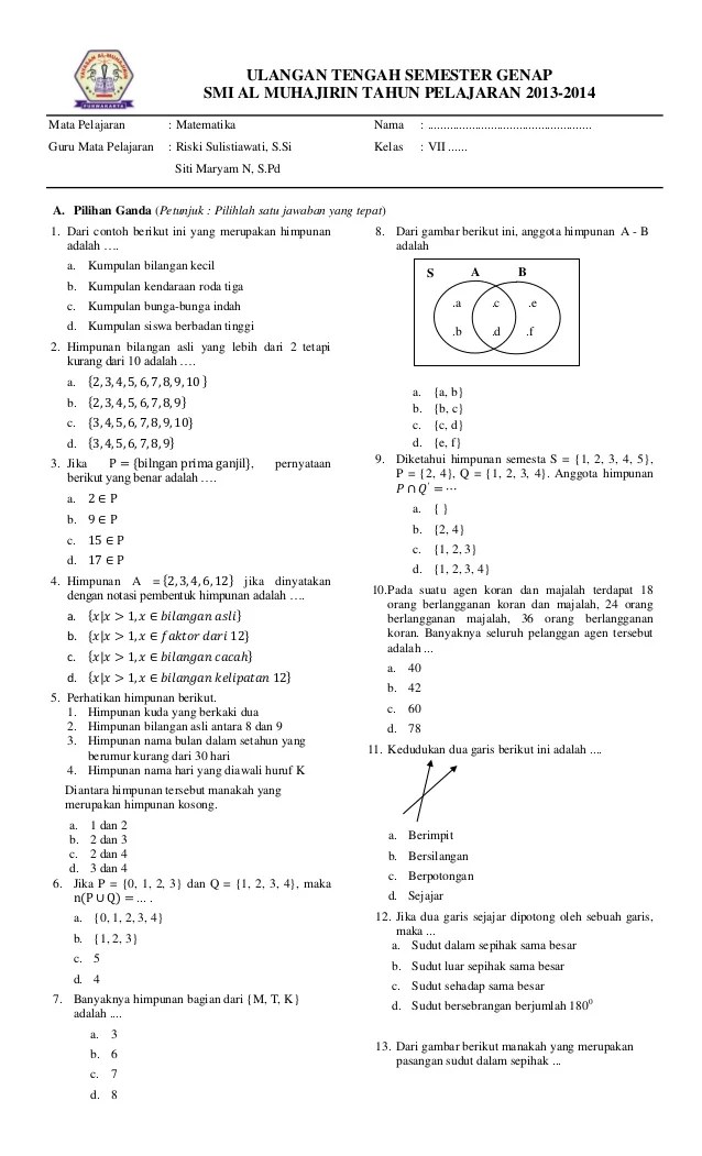 Matematika Kelas 7 Semester 2 - Piffle me
